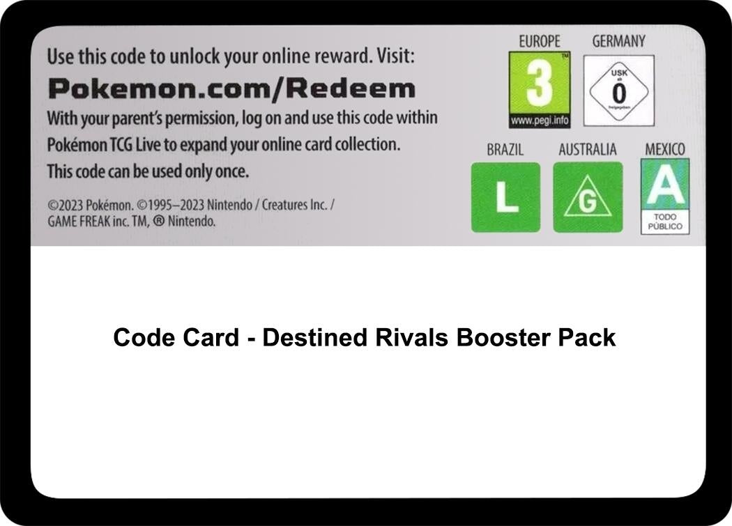 Image for Code Card - Destined Rivals Booster Pack (DRI) - Pokemon