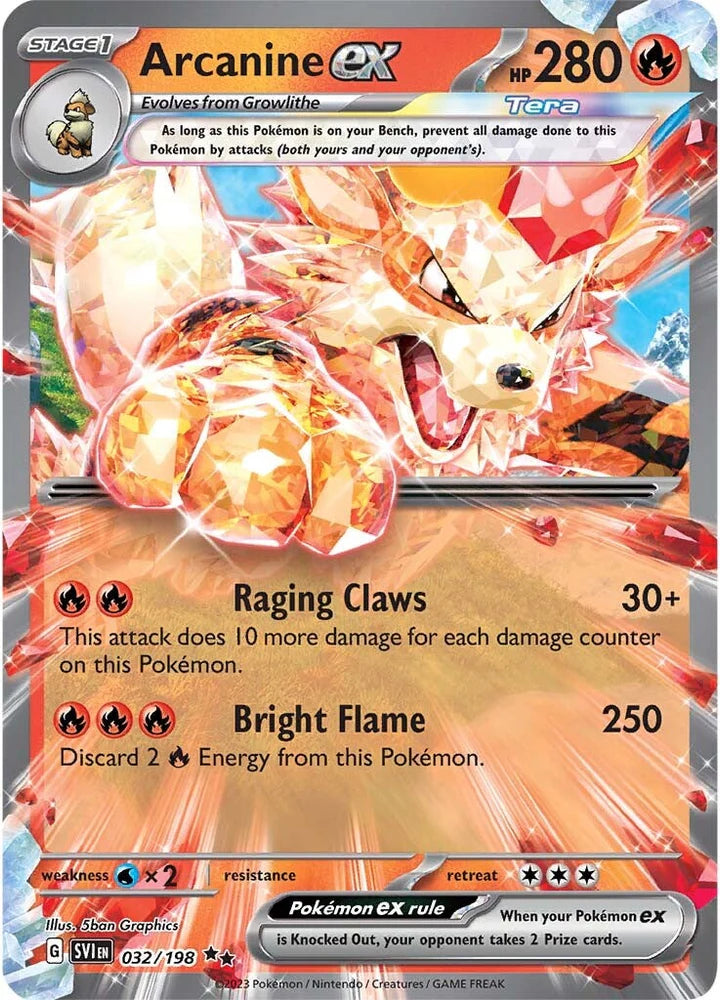 Arcanine ex - 032/198 - SV01: Scarlet & Violet Base Set (SV1)