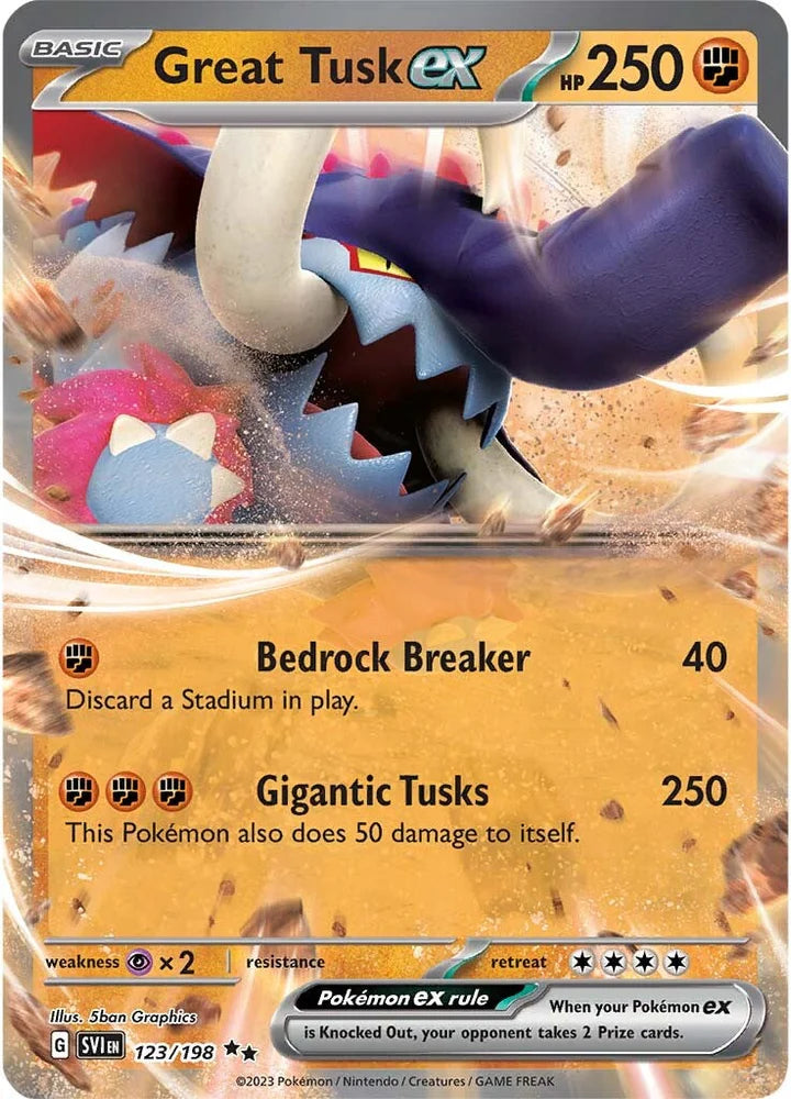 Great Tusk ex - 123/198 - SV01: Scarlet & Violet Base Set (SV1)