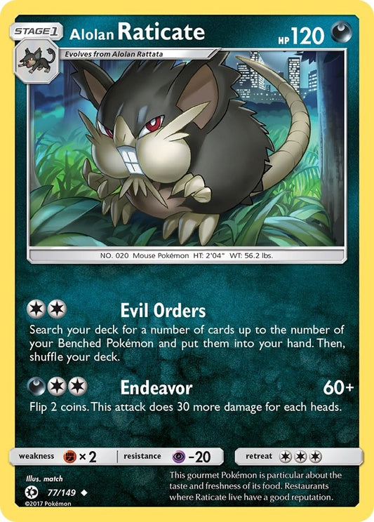 Image for Alolan Raticate (77/149) (SM01) - Pokemon