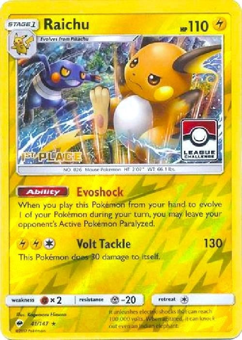 Image for Raichu - 41/147 (League Challenge) [1st Place] (041/147) (PR) - Pokemon