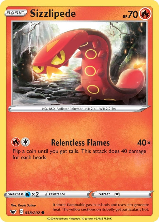 Image for Sizzlipede (038) (038/202) (SWSH01) - Pokemon