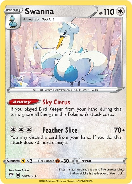Image for Swanna (149/189) (SWSH03) - Pokemon