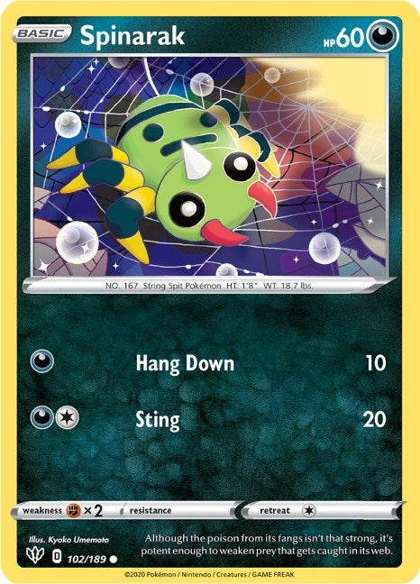 Image for Spinarak (102/189) (SWSH03) - Pokemon