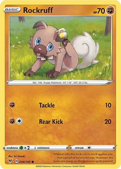 Image for Rockruff (094/185) (SWSH04) - Pokemon