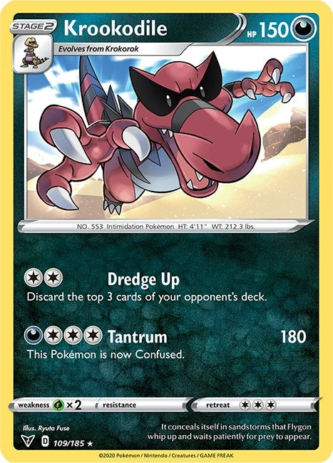 Image for Krookodile (109/185) (SWSH04) - Pokemon