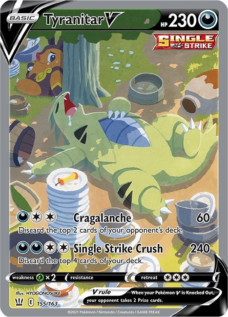 Image for Tyranitar V (Alternate Full Art) (155/163) (SWSH05) - Pokemon