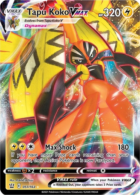Image for Tapu Koko VMAX (051/163) (SWSH05) - Pokemon
