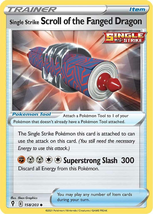 Image for Single Strike Scroll of the Fanged Dragon (158/203) (SWSH07) - Pokemon