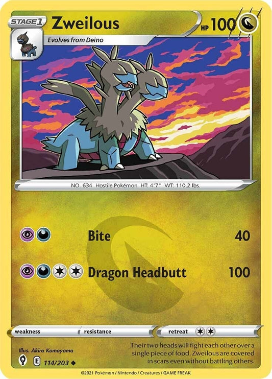 Image for Zweilous (114/203) (SWSH07) - Pokemon