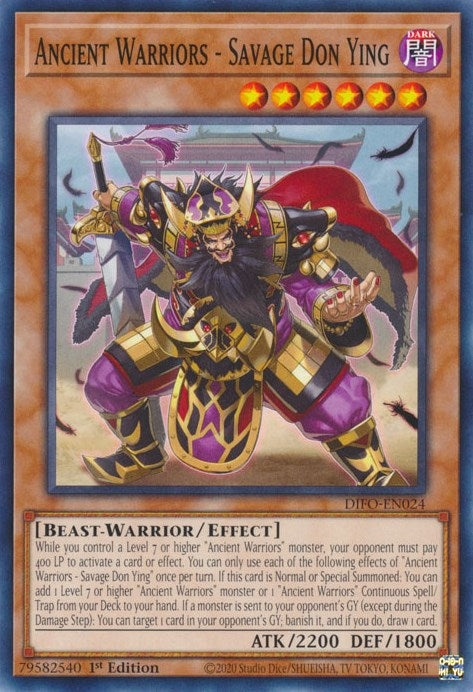Image for Ancient Warriors - Savage Don Ying (DIFO-EN024) (DIFO) - YuGiOh