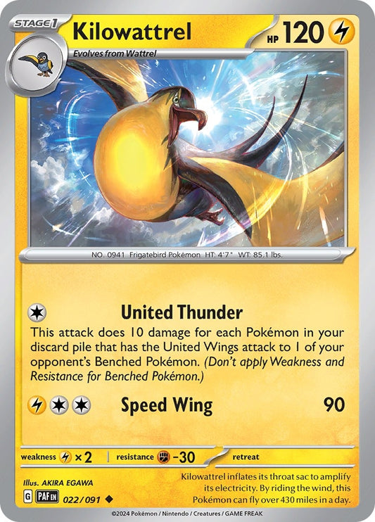 Image for Kilowattrel (022/091) (PAF) - Pokemon