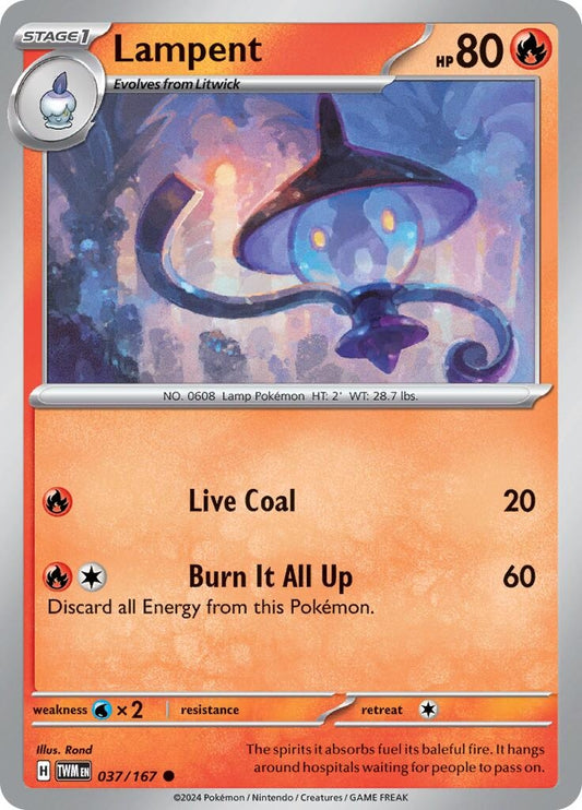 Image for Lampent (037/167) (TWM) - Pokemon