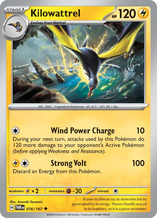 Image for Kilowattrel (076/167) (TWM) - Pokemon