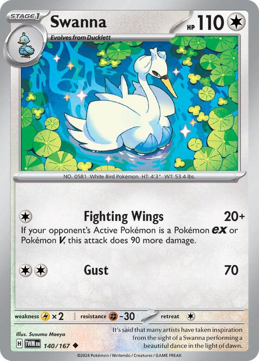 Image for Swanna (140/167) (TWM) - Pokemon