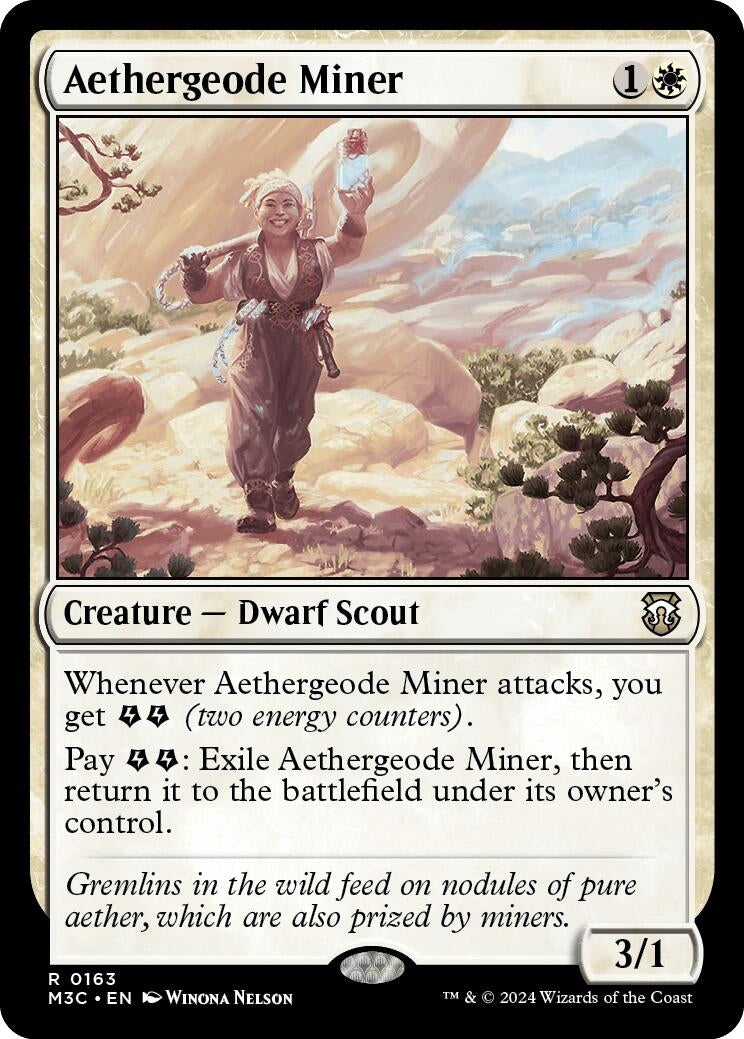 Image for Aethergeode Miner (Ripple Foil) (163) (M3C) - Magic: The Gathering