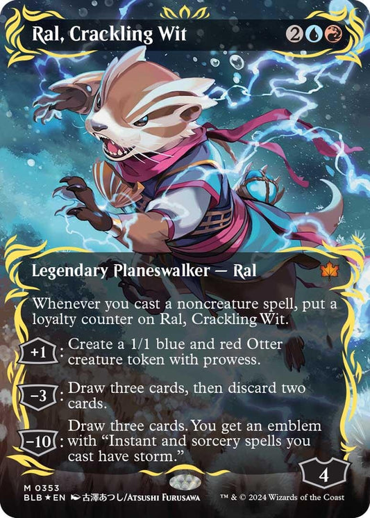 Image for Ral, Crackling Wit (Borderless) (Raised Foil) (353) (BLB) - Magic: The Gathering