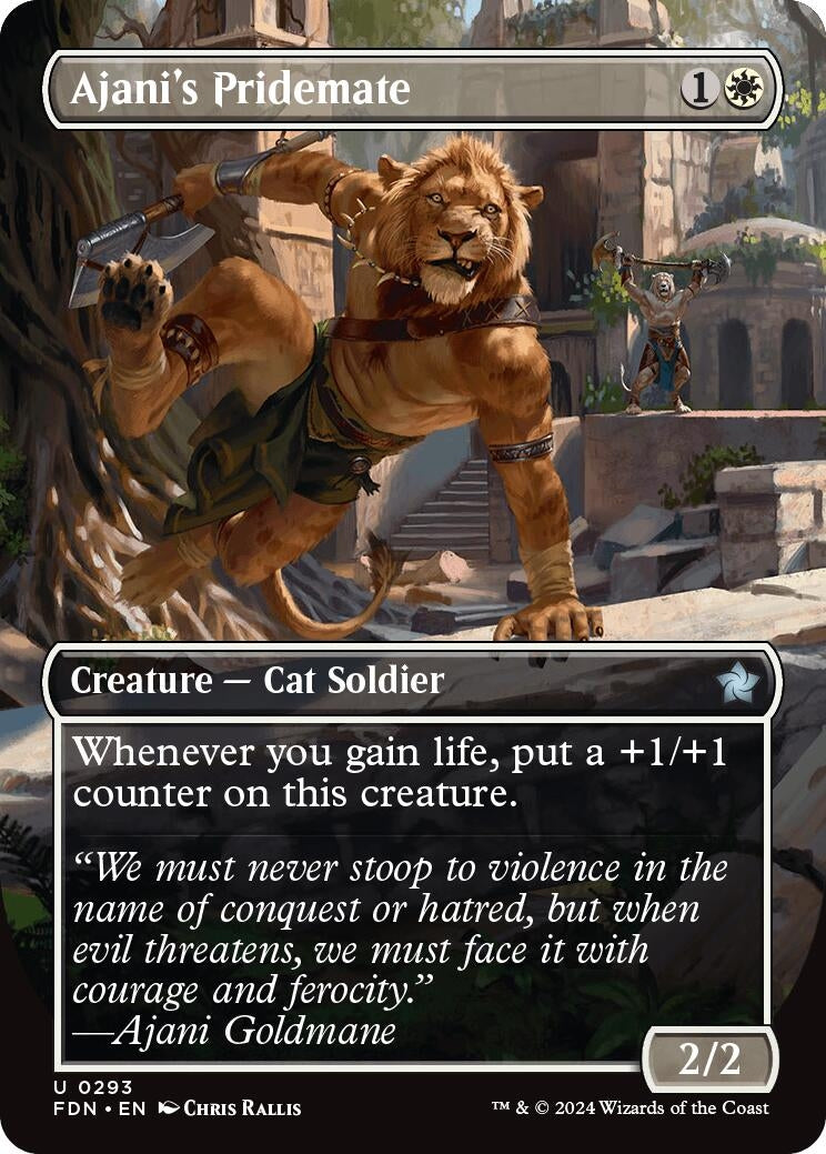 Image for Ajani's Pridemate (Borderless) (293) (FDN) - Magic: The Gathering
