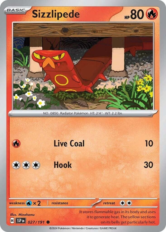 Image for Sizzlipede (027/191) (SSP) - Pokemon