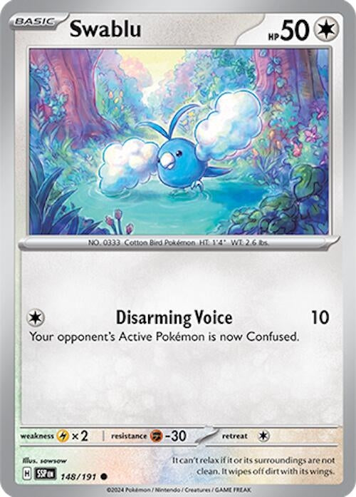 Image for Swablu (148/191) (SSP) - Pokemon
