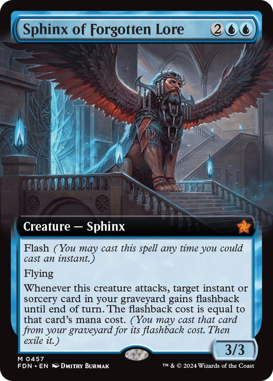 Image for Sphinx of Forgotten Lore (Extended Art) (457) (FDN) - Magic: The Gathering