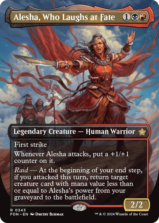 Image for Alesha, Who Laughs at Fate (Borderless) (343) (FDN) - Magic: The Gathering
