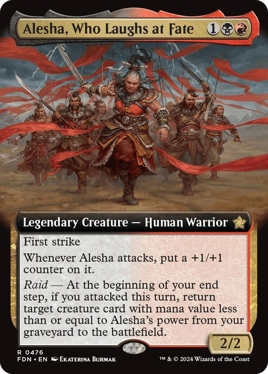 Image for Alesha, Who Laughs at Fate (Extended Art) (476) (FDN) - Magic: The Gathering