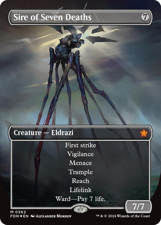 Image for Sire of Seven Deaths (Borderless) (Mana Foil) (362) (FDN) - Magic: The Gathering