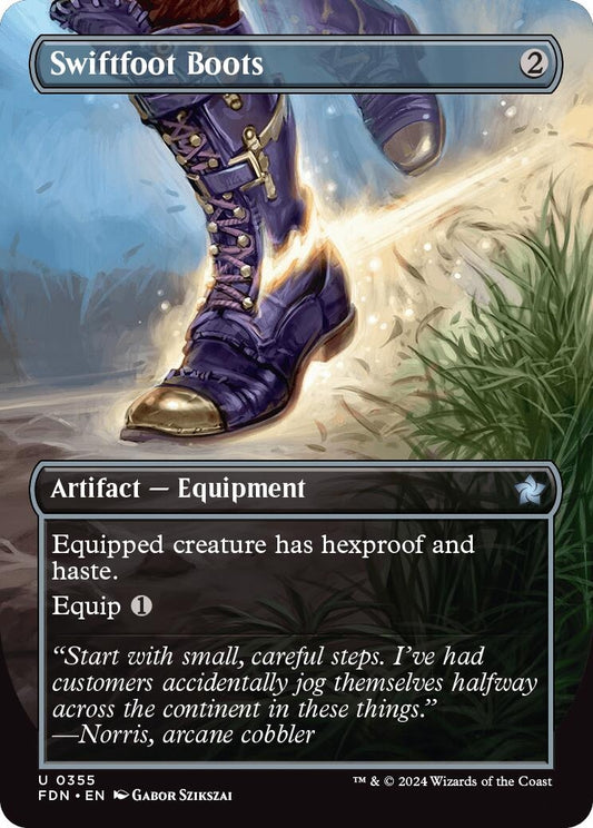 Image for Swiftfoot Boots (Borderless) (355) (FDN) - Magic: The Gathering