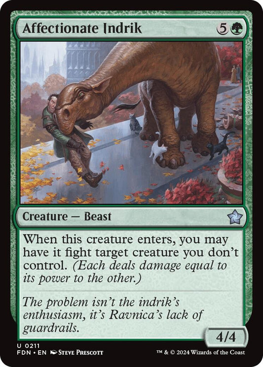 Image for Affectionate Indrik (211) (FDN) - Magic: The Gathering
