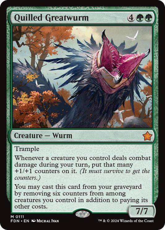 Image for Quilled Greatwurm (111) (FDN) - Magic: The Gathering