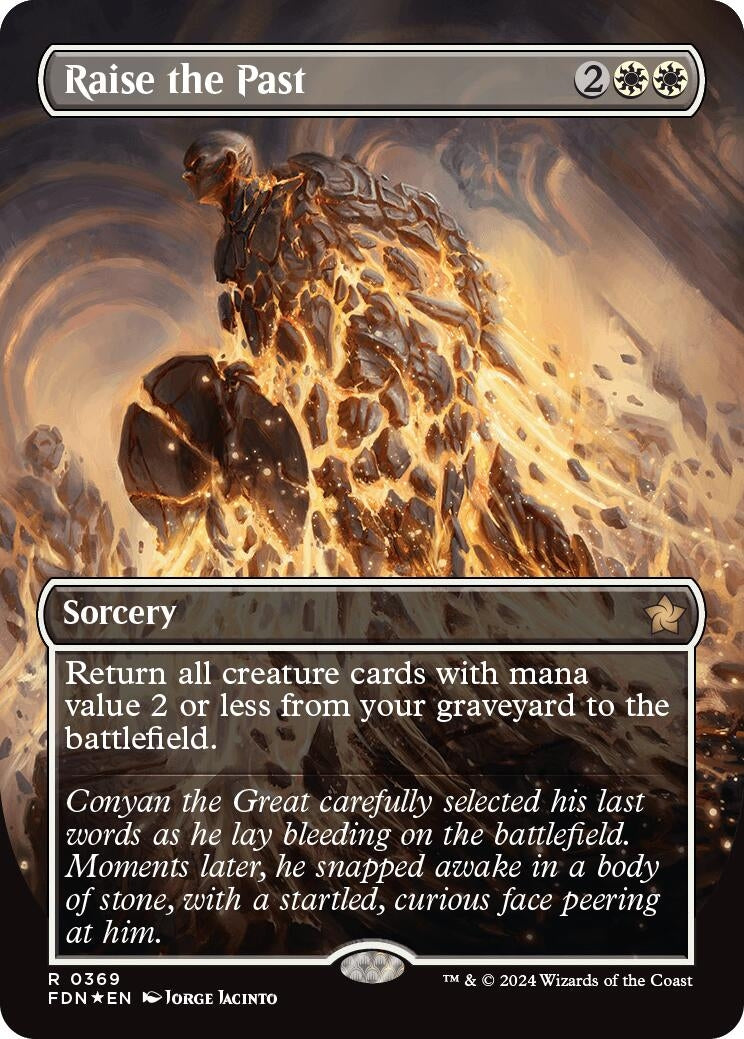 Image for Raise the Past (Borderless) (Mana Foil) (369) (FDN) - Magic: The Gathering