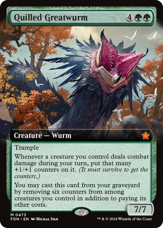 Image for Quilled Greatwurm (Extended Art) (473) (FDN) - Magic: The Gathering