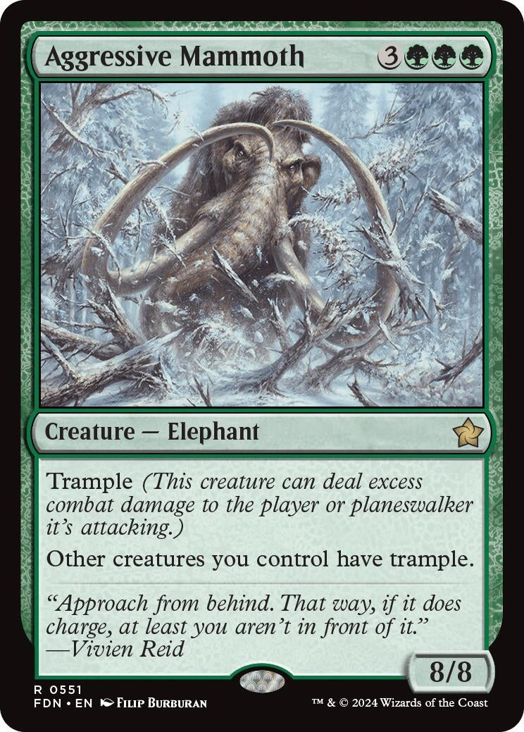 Image for Aggressive Mammoth (551) (FDN) - Magic: The Gathering
