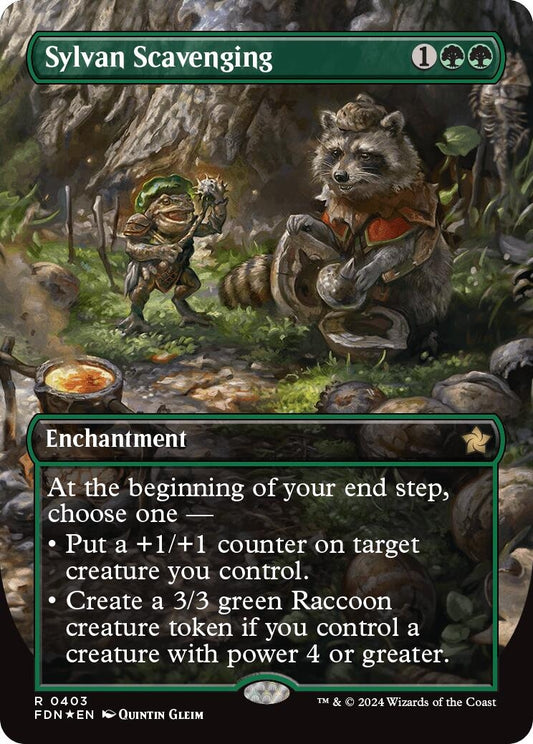 Image for Sylvan Scavenging (Borderless) (Mana Foil) (403) (FDN) - Magic: The Gathering