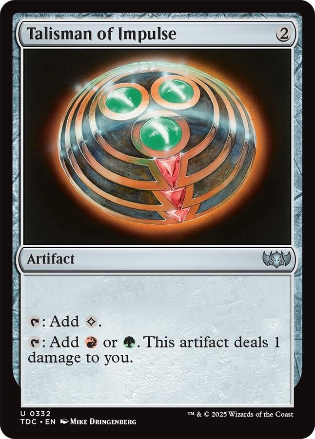 Image for Talisman of Impulse (332) (TDC) - Magic: The Gathering