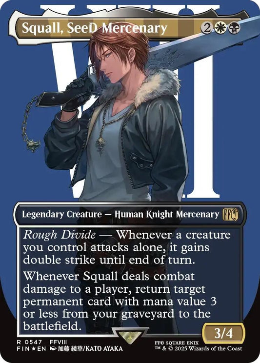 Image for Squall, SeeD Mercenary (Borderless) (Surge Foil) (547) (FIN) - Magic: The Gathering