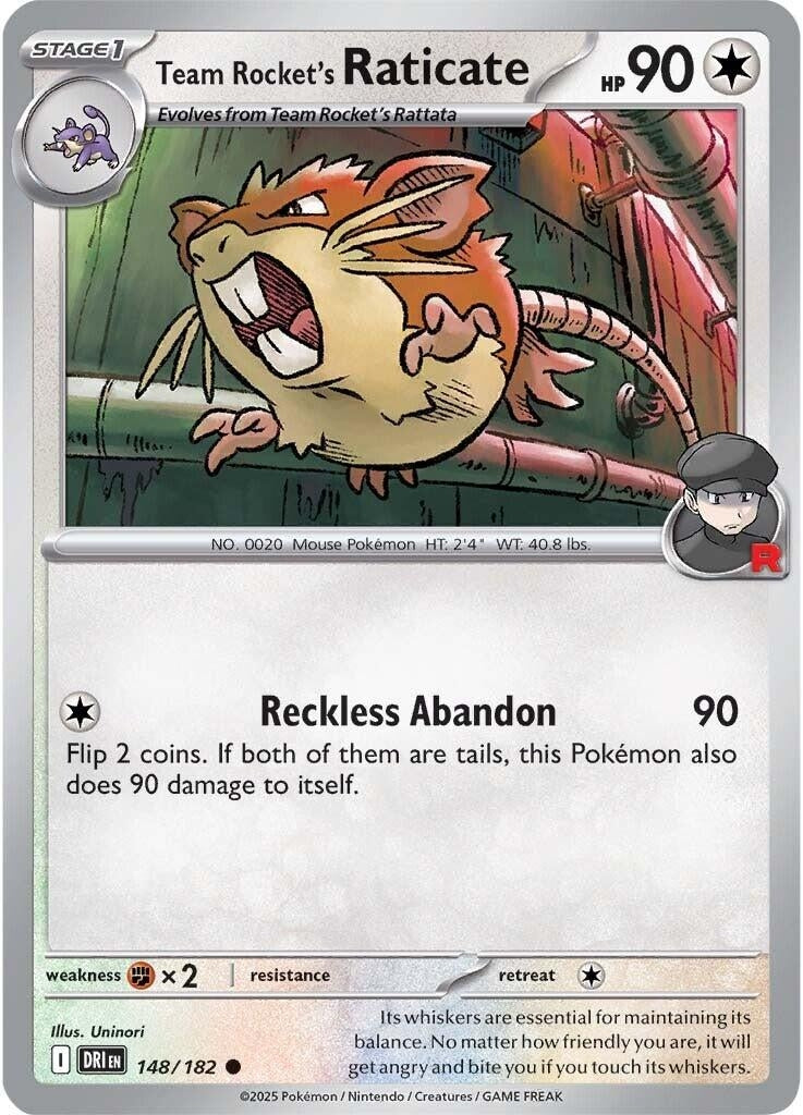 Image for Team Rocket's Raticate (148/182) (DRI) - Pokemon