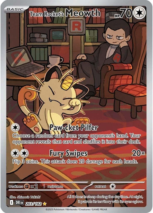 Image for Team Rocket's Meowth (203/182) (DRI) - Pokemon