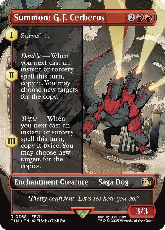 Image for Summon: G.F. Cerberus (Borderless) (368) (FIN) - Magic: The Gathering