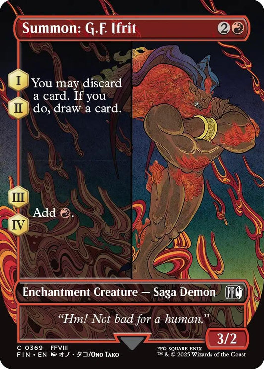 Image for Summon: G.F. Ifrit (Borderless) (369) (FIN) - Magic: The Gathering
