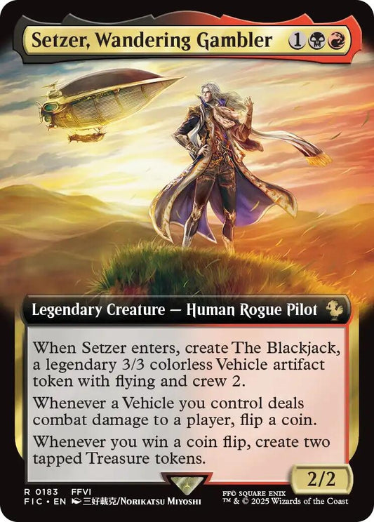 Image for Setzer, Wandering Gambler (Extended Art) (183) (FIC) - Magic: The Gathering