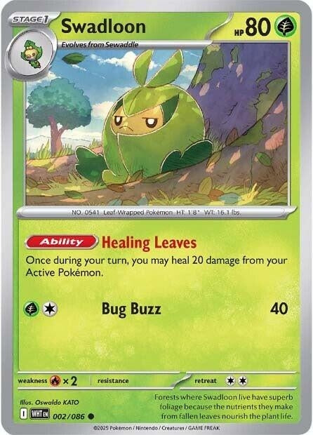 Image for Swadloon (002/086) (WHT) - Pokemon