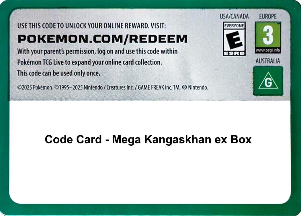 Image for Code Card - Mega Kangaskhan ex Box (MCAP) - Pokemon
