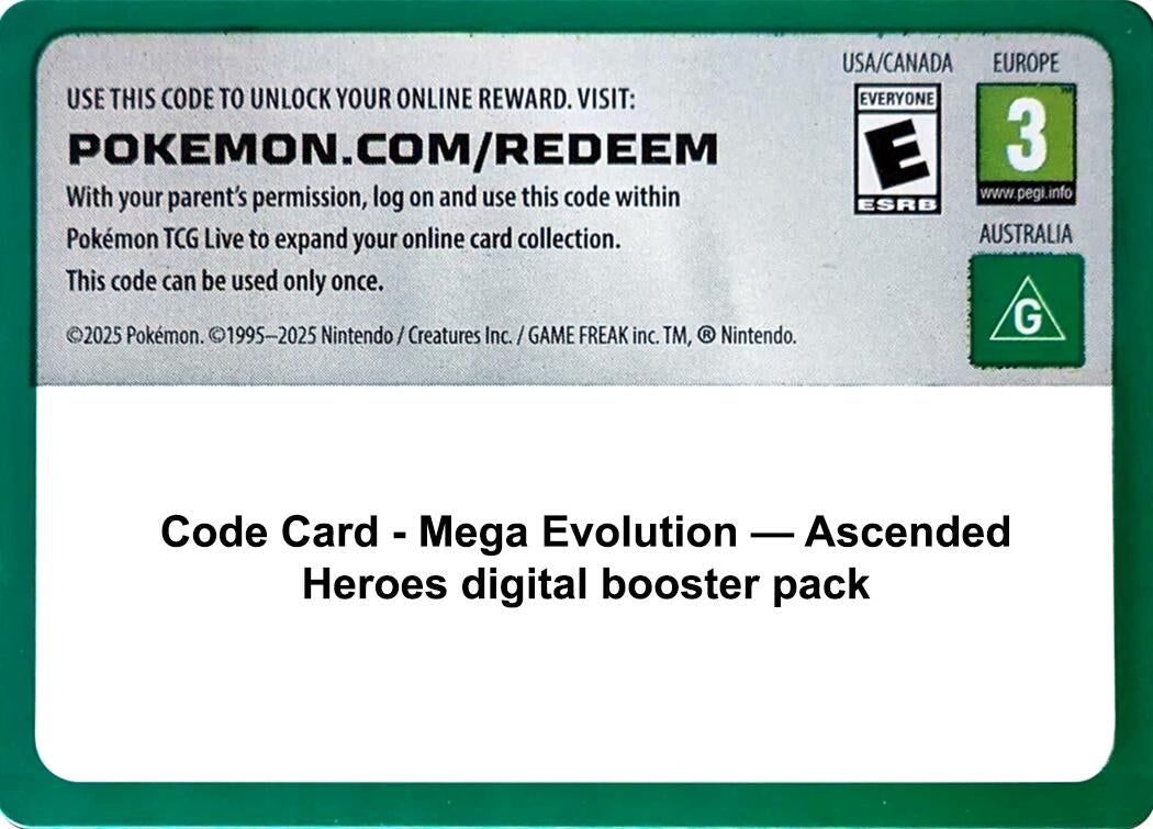 Image for Code Card - Ascended Heroes Booster Pack (ASC) - Pokemon