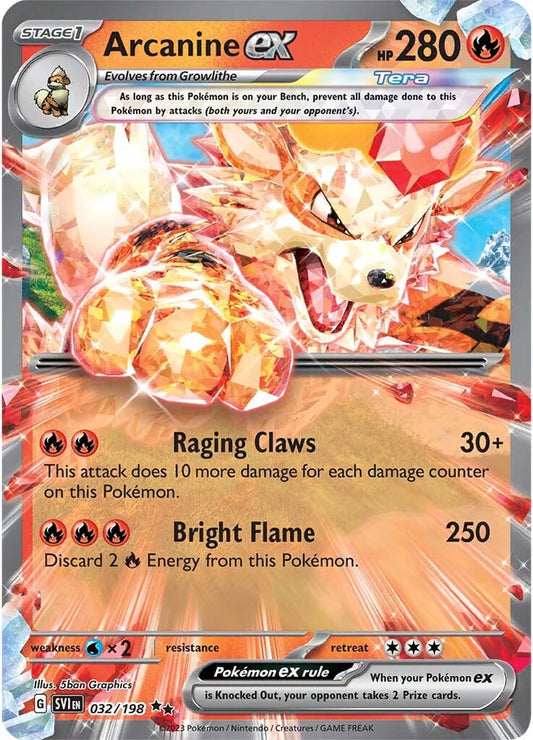 Arcanine ex - 032/198 - SV01: Scarlet & Violet Base Set (SV1)