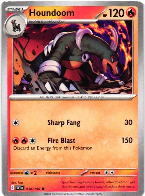 Houndoom - 034/198 - SV01: Scarlet & Violet Base Set (SVI)